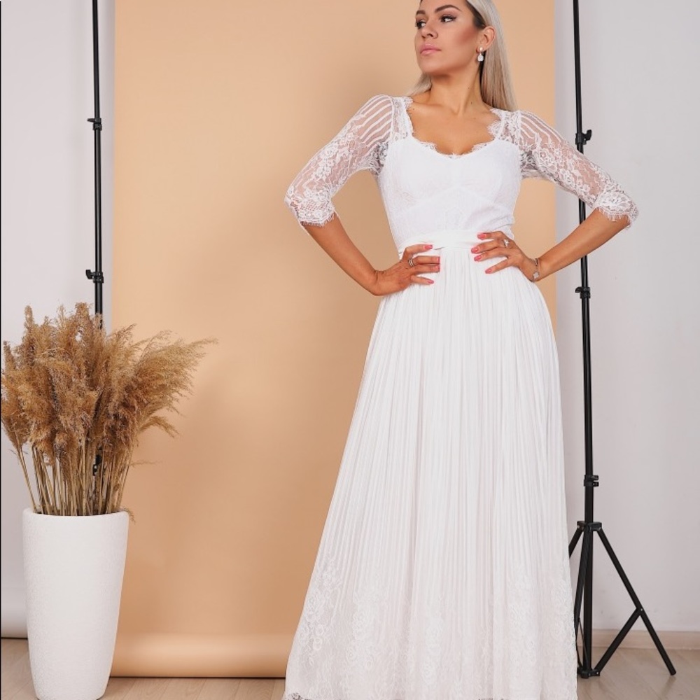❗️NEW❗️Ivory Romantic Wedding A-Line Boho Lace Dress